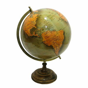 Dekorativní globus s dřevěným podstavcem a tělem z plastu Antic Line Globe, ø 30 cm