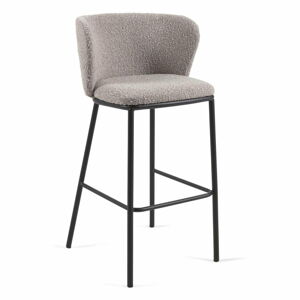 Šedé barové židle v sadě 2 ks (výška sedáku 75 cm) Ciselia – Kave Home