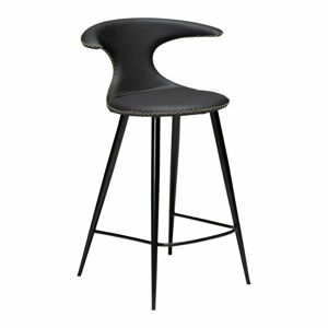 Černá kožená barová židle DAN–FORM Denmark Flair, výška 90 cm