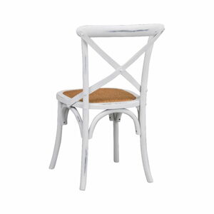 Bílá jídelní židle s ratanovým výletem Rowico Gaston