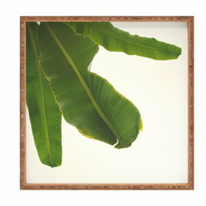 Dřevěný dekorativní servírovací tác Leaf, 40 x 40 cm