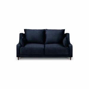 Modrá sametová pohovka Mazzini Sofas Freesia, 150 cm