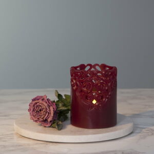 Červená vosková LED svíčka Star Trading Clary, výška 10 cm