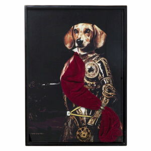 Obraz v rámu Kare Design Sir Dog, 80 x 60 cm