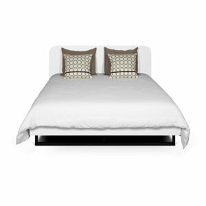 Bílá postel s černými kovovými nohami TemaHome Mara, 160 x 200 cm