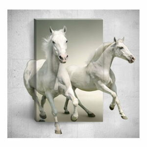 Nástěnný 3D obraz Mosticx White Horses, 40 x 60 cm