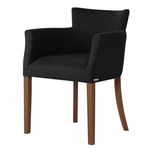 Černá židle s tmavě hnědými nohami z bukového dřeva Ted Lapidus Maison Santal