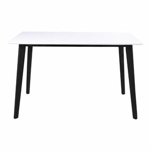 Jídelní stůl s bílou deskou a černýma nohama z kaučukového dřeva loomi.design Vojens, 120 x 70 cm