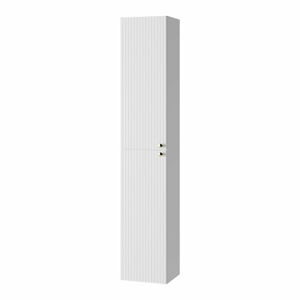 Bílá vysoká závěsná koupelnová skříňka 30x160 cm Asti – STOLKAR