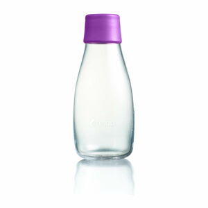 Fialová skleněná lahev ReTap s doživotní zárukou, 300 ml