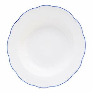 Bílý porcelánový hluboký talíř Orion Blue Line, ⌀ 21 cm