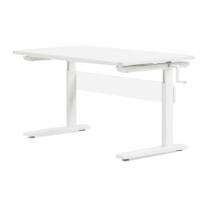 Bílý psací stůl s nastavitelnou výškou Flexa Elegant