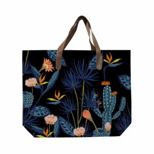 Černá plátěná taška s potiskem Surdic Cactus