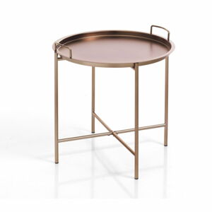 Odkládací stolek v měděné barvě s odnímatelným podnosem Tomasucci Vagna, ⌀ 45 cm