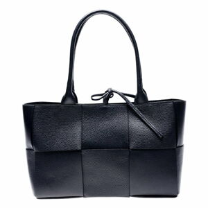 Černá kožená kabelka Anna Luchini, 24 x 45 cm