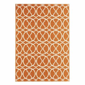 Oranžový venkovní koberec Floorita Interlaced, 133 x 190 cm