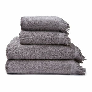 Sada 2 šedých ručníků a 2 osušek ze 100% bavlny Bonami, 50 x 90 + 70 x 140 cm
