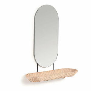 Nástěnné zrcadlo s poličkou  80x66 cm Ebian – Kave Home