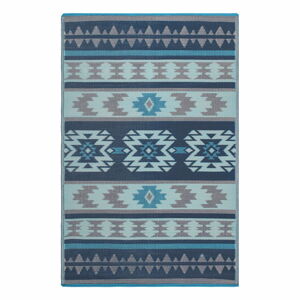Modrý oboustranný venkovní koberec z recyklovaného plastu Fab Hab Cusco Blue, 150 x 240 cm