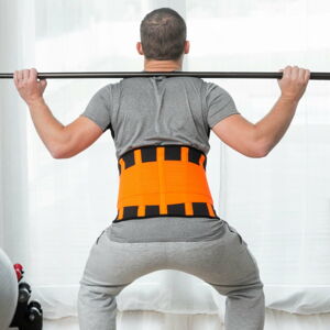 Oranžovo-černý sportovní pás na hubnutí a správné držení těla InnovaGoods, velikost L