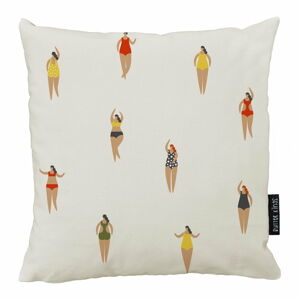 Bílý bavlněný povlak na polštář Butter Kings Swimming Ladies, 50 x 50 cm