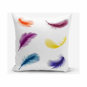 Povlak na polštář s příměsí bavlny Minimalist Cushion Covers Feathers, 45 x 45 cm