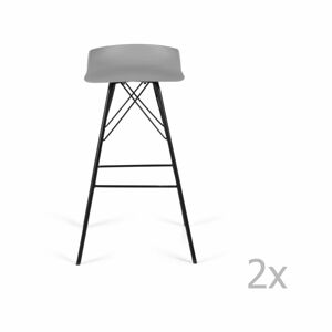 Sada 2 šedých barových židlí Tenzo Tori