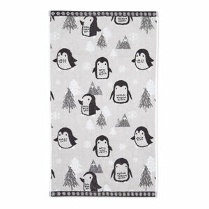 Světle šedá bavlněná osuška 70x120 cm Cosy Penguin – Catherine Lansfield