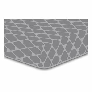 Šedé elastické prostěradlo se vzorem DecoKing Rhombuses, 220 x 240 cm