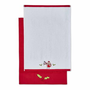Červeno-bílé bavlněné ručníky v sadě 2 ks 40x60 cm Christmas Tree – Catherine Lansfield