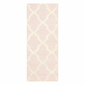 Vlněný koberec Safavieh Ava Baby Pink, 243 x 76 cm