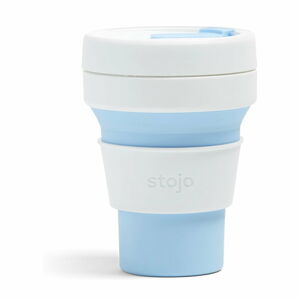 Bílo-modrý skládací termohrnek Stojo Pocket Cup Sky, 355 ml