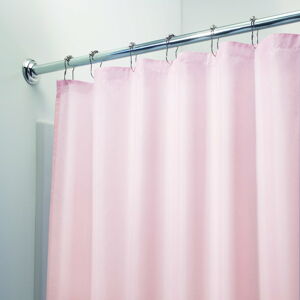 Růžový závěs do sprchy iDesign, 183 x 183 cm