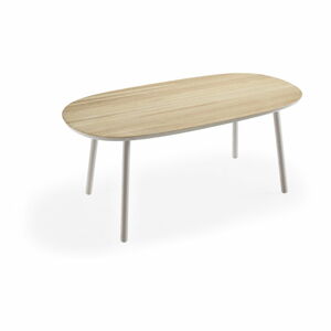 Jídelní stůl z jasanového dřeva s šedými nohami EMKO Naïve, 180 x 90 cm