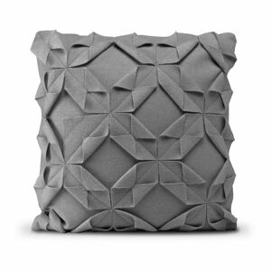 Šedý vlněný povlak na polštář HF Living Felt Origami, 50 x 50 cm