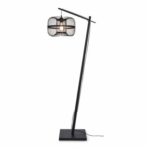 Černá stojací lampa s kovovým stínidlem (výška 150 cm) Hokkaido – Good&Mojo