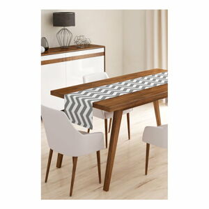 Běhoun na stůl z mikrovlákna Minimalist Cushion Covers Grey Stripes, 45 x 145 cm