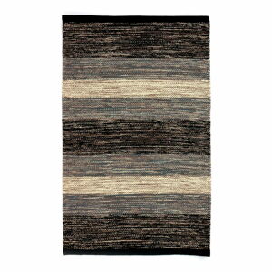 Černo-šedý bavlněný koberec Webtappeti Happy, 55 x 180 cm
