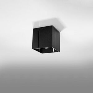 Černé stropní svítidlo s kovovým stínidlem 10x10 cm Pax – Nice Lamps