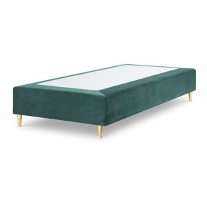 Tyrkysová sametová jednolůžková postel Cosmopolitan Design Lia, 90 x 200 cm