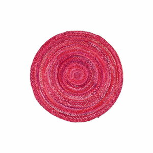 Růžový bavlněný kruhový koberec Garida, ⌀ 120 cm