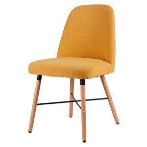 Žlutá jídelní židle s podnožím z bukového dřeva sømcasa Kalia