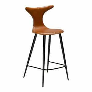 Koňakově hnědá barová židle z imitace kůže DAN–FORM Denmark Dolphin, výška 97 cm