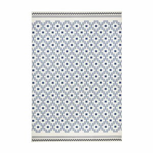 Modrobílý koberec Zala Living Cubic, 140 x 200 cm