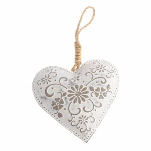Závěsná kovová dekorace ve tvaru srdce Dakls Flowers