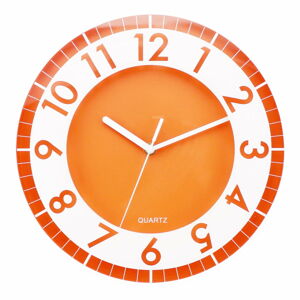 Oranžové nástěnné hodiny Postershop Moderna, ø 30 cm