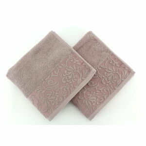 Sada 2 hnědých bavlněných ručníků Burumcuk, 50 x 90 cm