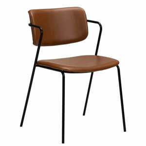Hnědá židle z imitace kůže DAN-FORM Denmark Zed