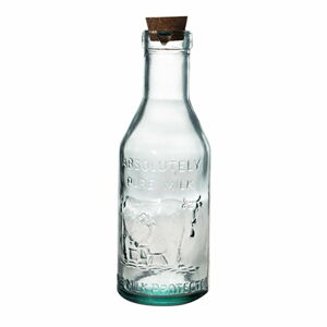 Skleněná láhev z recyklovaného skla na mléko Ego Dekor Farma, 1 litr