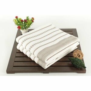 Sada 2 krémových ručníků Patricia Bombeli, 50 x 90 cm